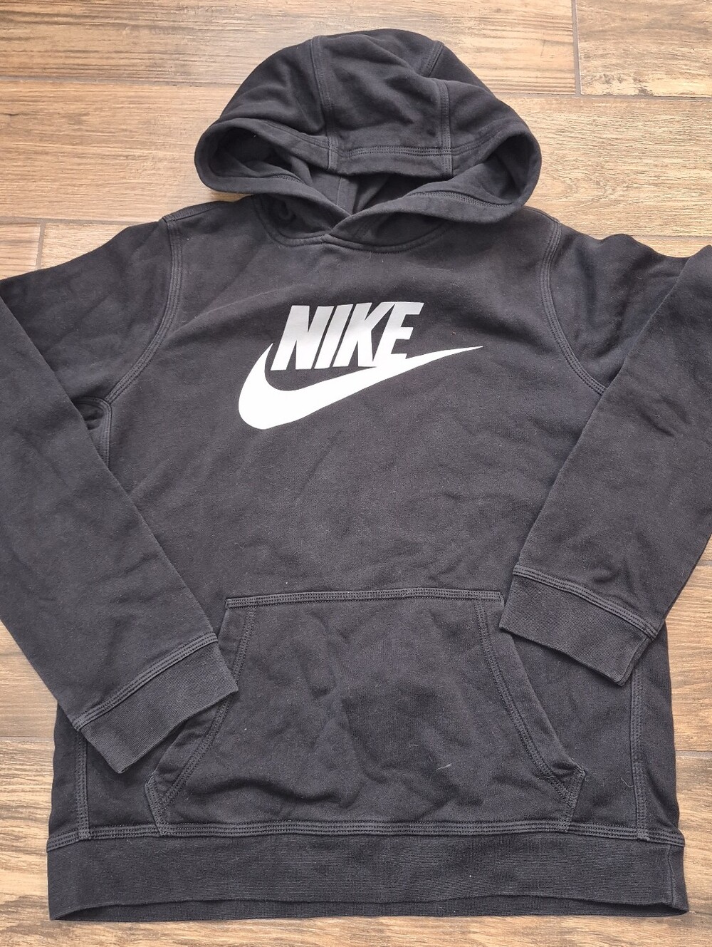 Nike Black Hoodie with White Swoosh Logo